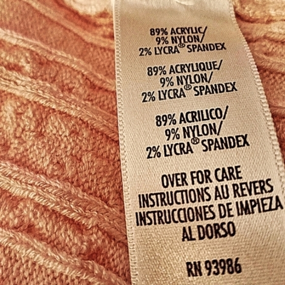 Vtg Casual Corner L Pink Long Sleeve Cable Knit Sweater Euc - Picture 3 of 8